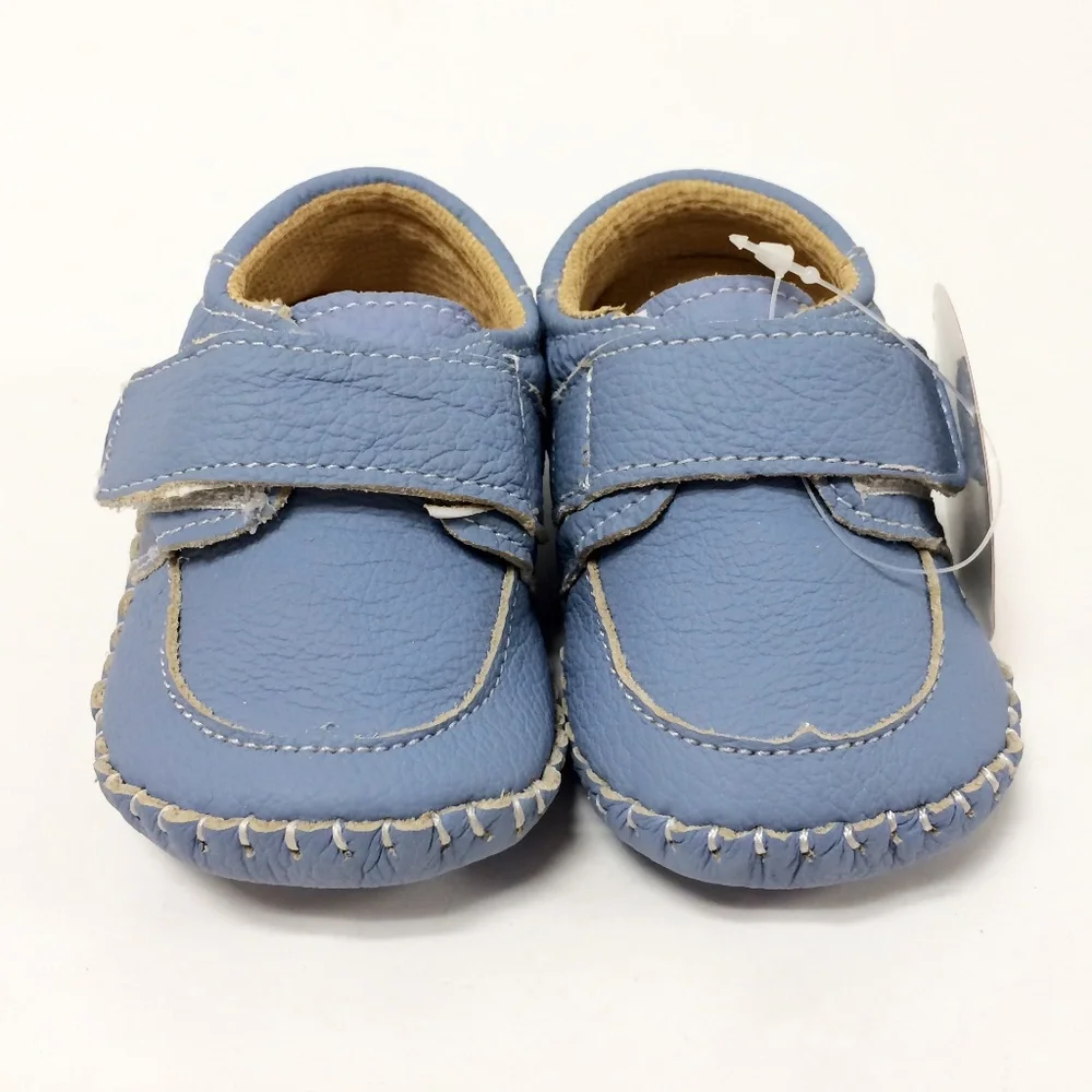Toot Skooters  Blue Handmade Baby  Crib Shoes 0-6 M